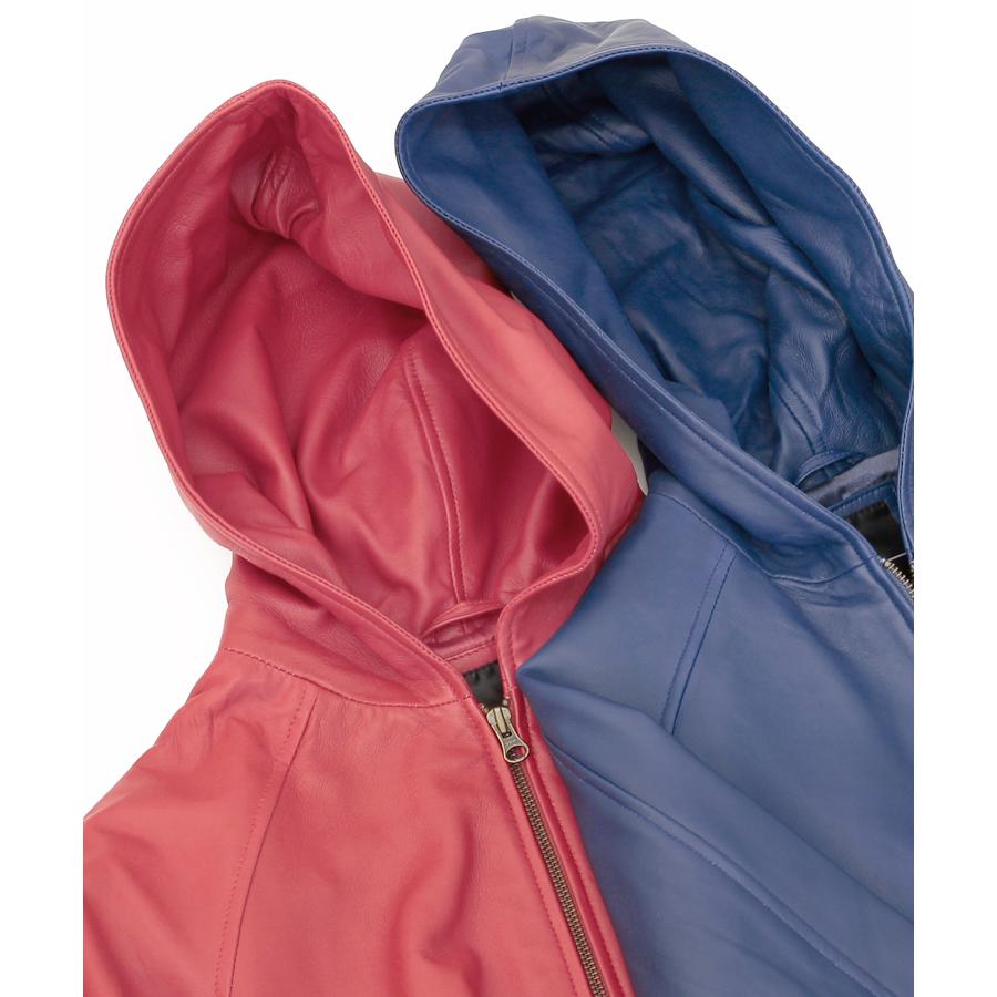 ラムレザーパーカー ユニセックス 本革 フード レザージャケット 革ジャン L519 |  | 08