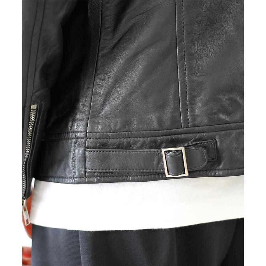 レザージャケット シングルライダース サイドライン メンズ 革ジャン 本革 ラムレザー ジップアップ L514 |  | 10