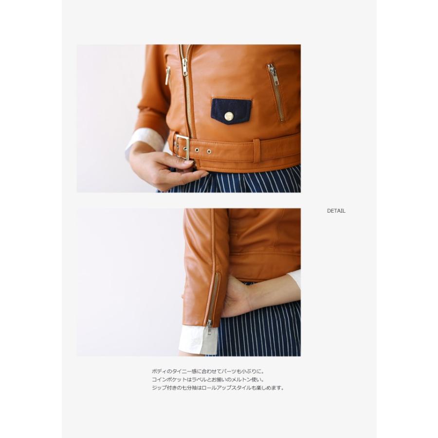 ラムレザー タイニー ダブルライダース レディース 本革 レザージャケット 全4色 L767|jtptrading|11
