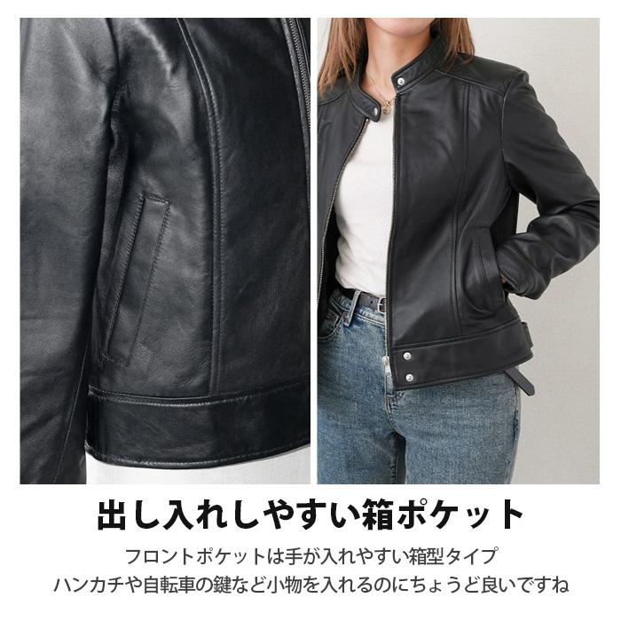 【美品】レザージャケット　本革　黒　ジャケット　ラムレザー　革ジャン MGSABLE ジャケット 本革 レディース ラムレザー ライダース