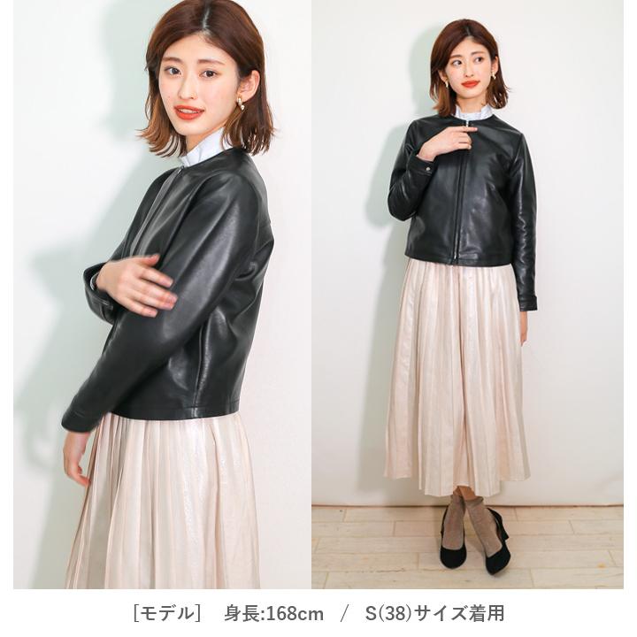 レザージャケット ノーカラー 革ジャン レディース 秋冬 本革 レザージャケット ノーカラー 革ジャン レディース 秋冬 本革