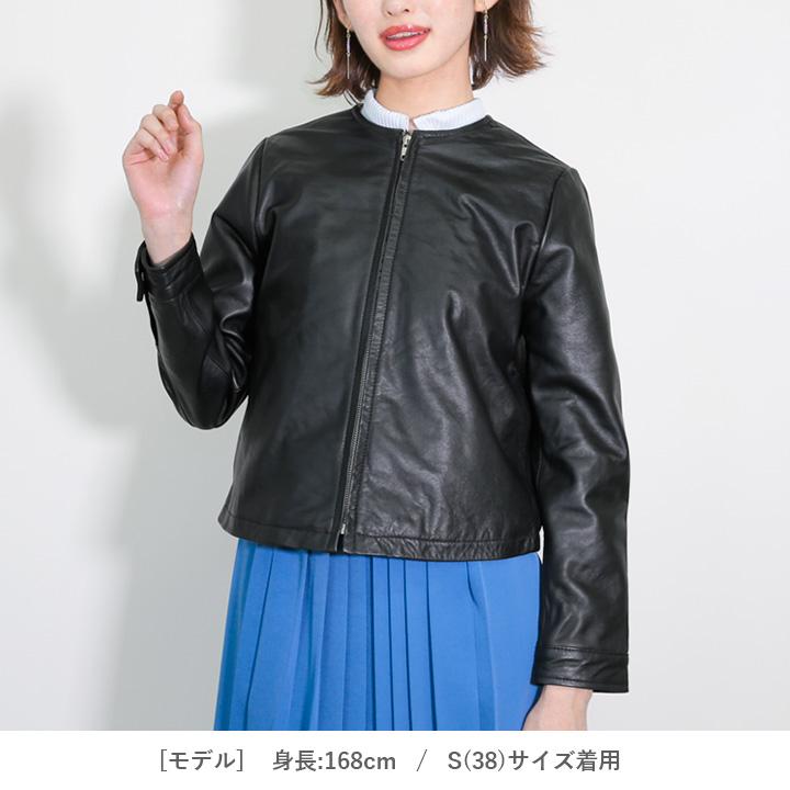 レザージャケット ノーカラー 革ジャン レディース 秋冬 本革 レザージャケット ノーカラー 革ジャン レディース 秋冬 本革