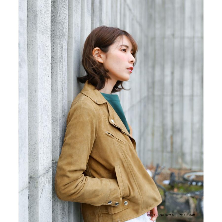 Copperkey スエードレザージャケット ベージュ 革ジャン アウター 人気を誇る