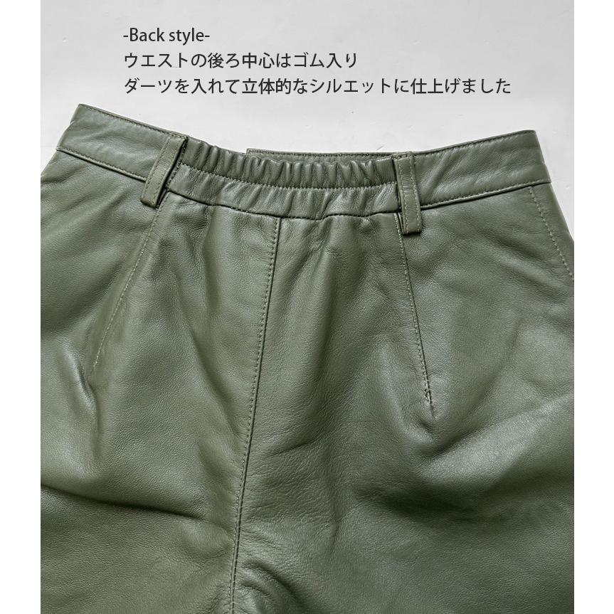 レザーパンツ 革パンツ ボトムス ショートパンツ レディース 本革 本皮 ラムレザー ブラック L860 |  | 16