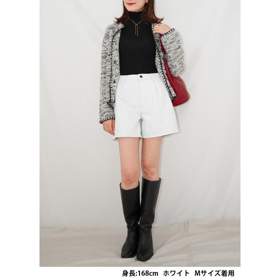 レザーパンツ 革パンツ ボトムス ショートパンツ レディース 本革 本皮 ラムレザー ブラック L860 |  | 07