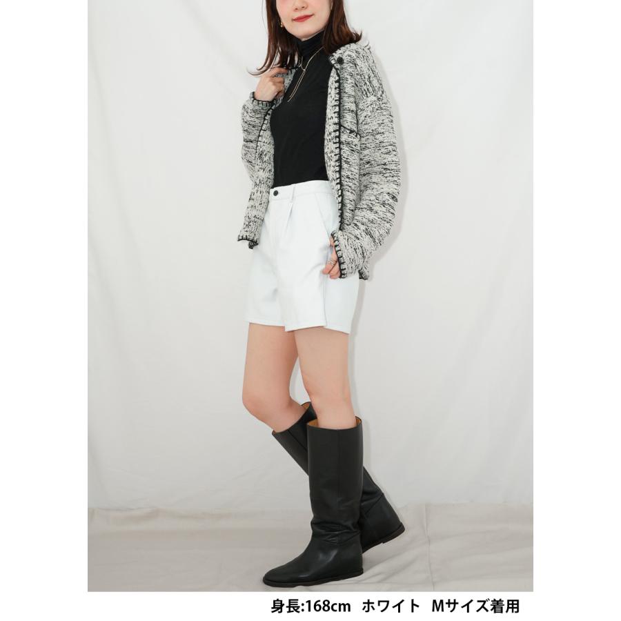 レザーパンツ 革パンツ ボトムス ショートパンツ レディース 本革 本皮 ラムレザー ブラック L860 |  | 08