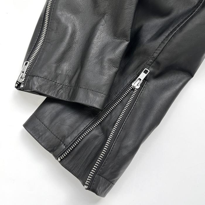 ブラックレザージャケット スタンドカラー レザージャケット M65 スタンドカラー ハイカラー 革ジャン