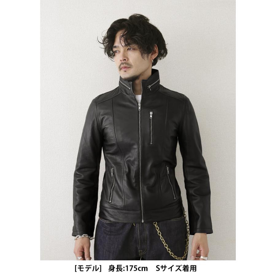 レザージャケット M65 スタンドカラー ハイカラー 革ジャン メンズ 本革 ラムレザー ブラック L958 |  | 16