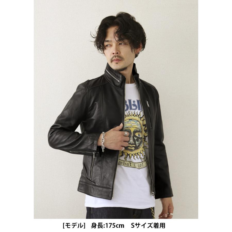 レザージャケット M65 スタンドカラー ハイカラー 革ジャン メンズ 本革 ラムレザー ブラック L958 |  | 17