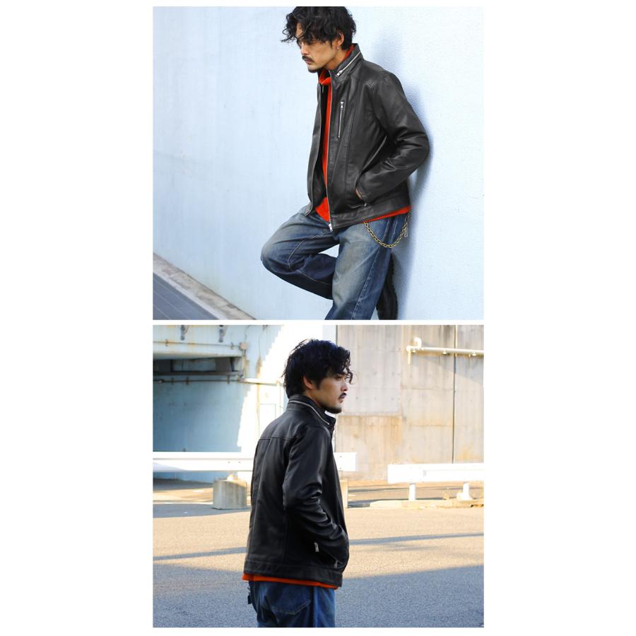 レザージャケット M65 スタンドカラー ハイカラー 革ジャン メンズ 本革 ラムレザー ブラック L958 |  | 02