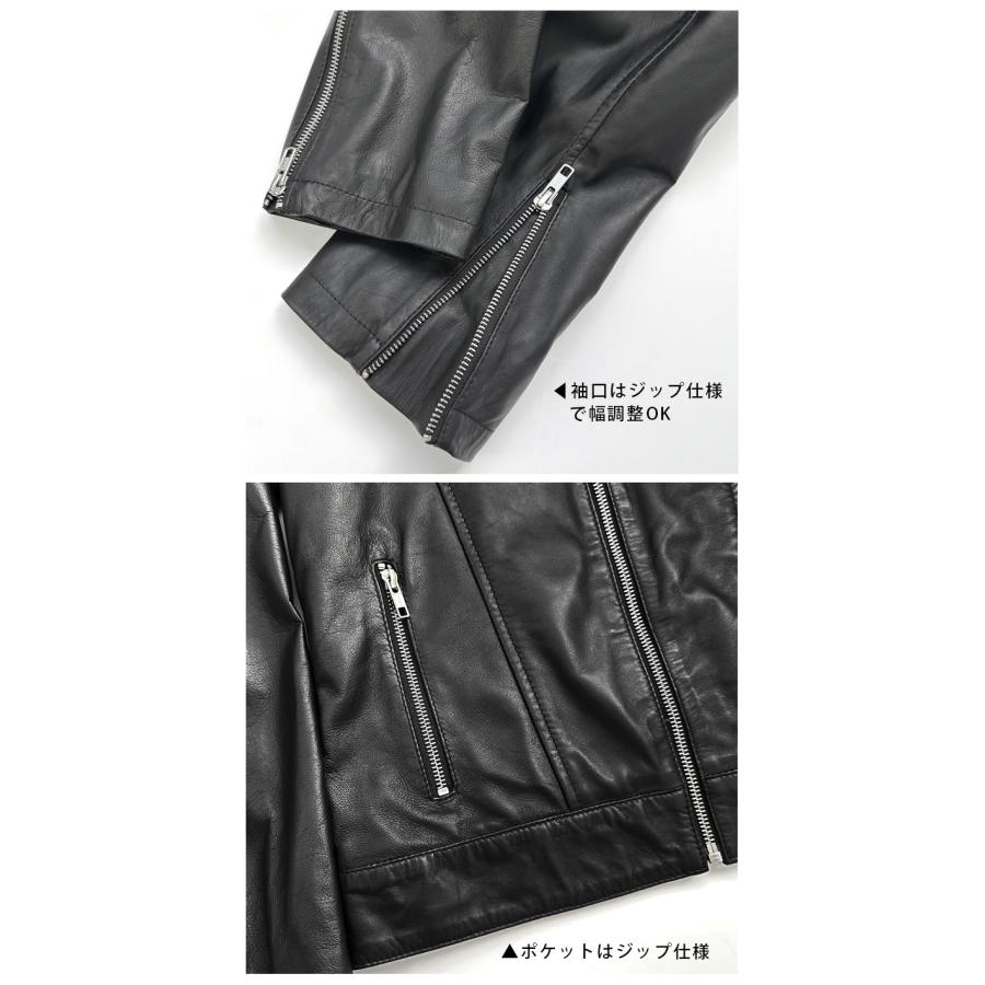 レザージャケット M65 スタンドカラー ハイカラー 革ジャン メンズ 本革 ラムレザー ブラック L958 |  | 07