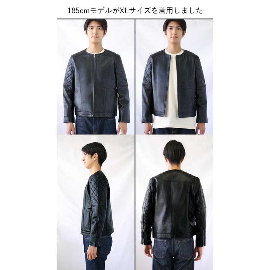 レザージャケット ノーカラー 革ジャン メンズ 秋冬 本革 レザージャケット ノーカラー 革ジャン メンズ 秋冬 本革