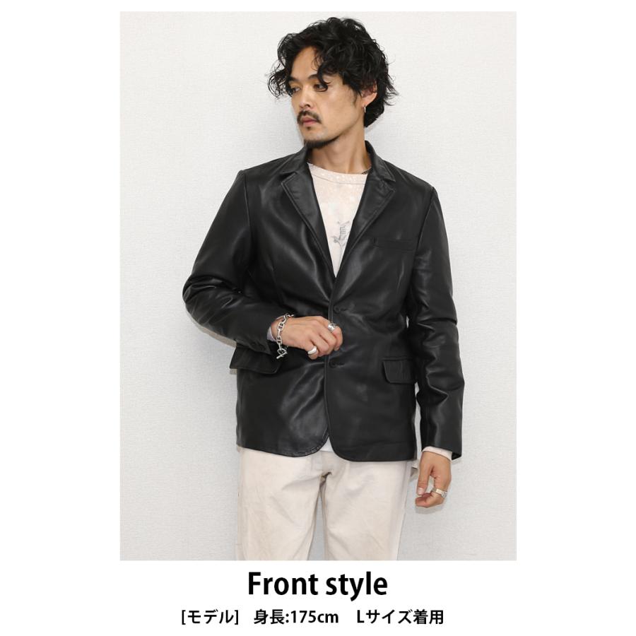 レザージャケット テーラード 革ジャン ラムレザー ブラック M-XLサイズ L1300 |  | 12