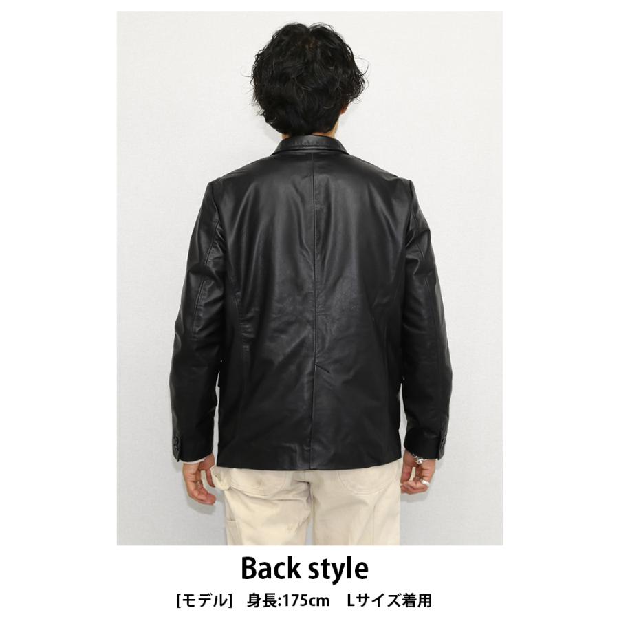 レザージャケット テーラード 革ジャン ラムレザー ブラック M-XLサイズ L1300 |  | 14