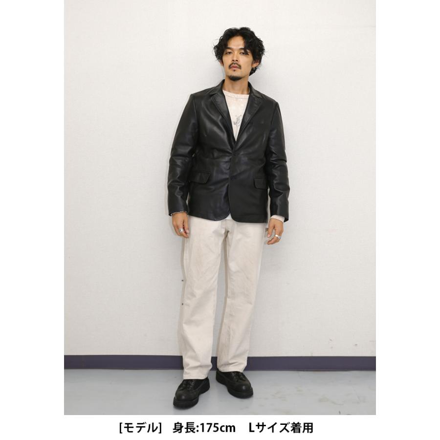 レザージャケット テーラード 革ジャン ラムレザー ブラック M-XLサイズ L1300 |  | 16