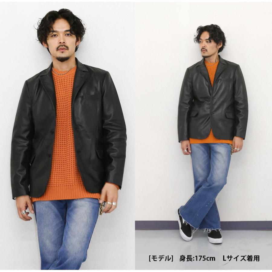 レザージャケット テーラード 革ジャン ラムレザー ブラック M-XLサイズ L1300 |  | 18