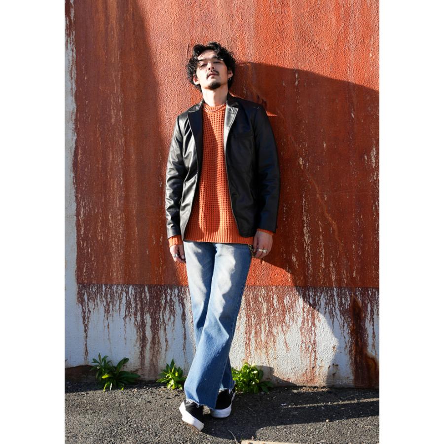 レザージャケット テーラード 革ジャン ラムレザー ブラック M-XLサイズ L1300 |  | 04