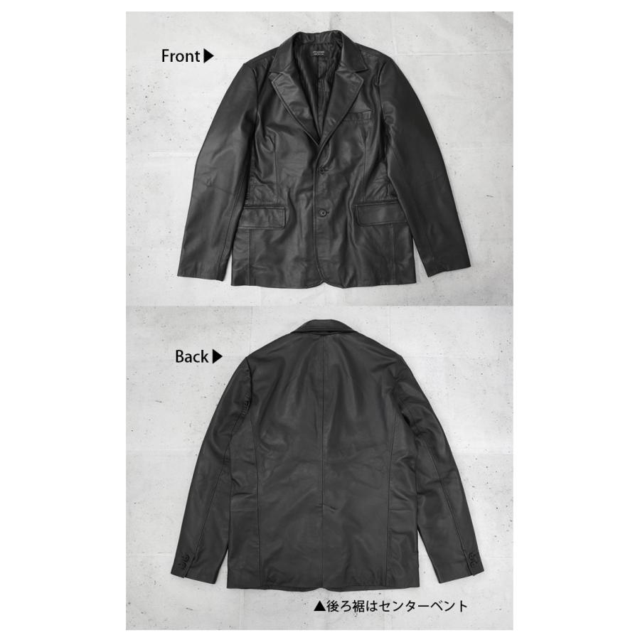 レザージャケット テーラード 革ジャン ラムレザー ブラック M-XLサイズ L1300 |  | 05