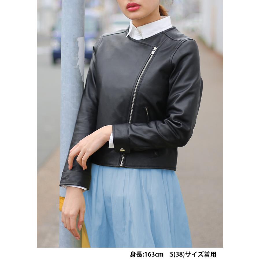 V.SP 羊革　ブラックレザーアウター 44サイズ 革ジャン パンチング レザージャケット｜カドヤ公式オンラインショップ
