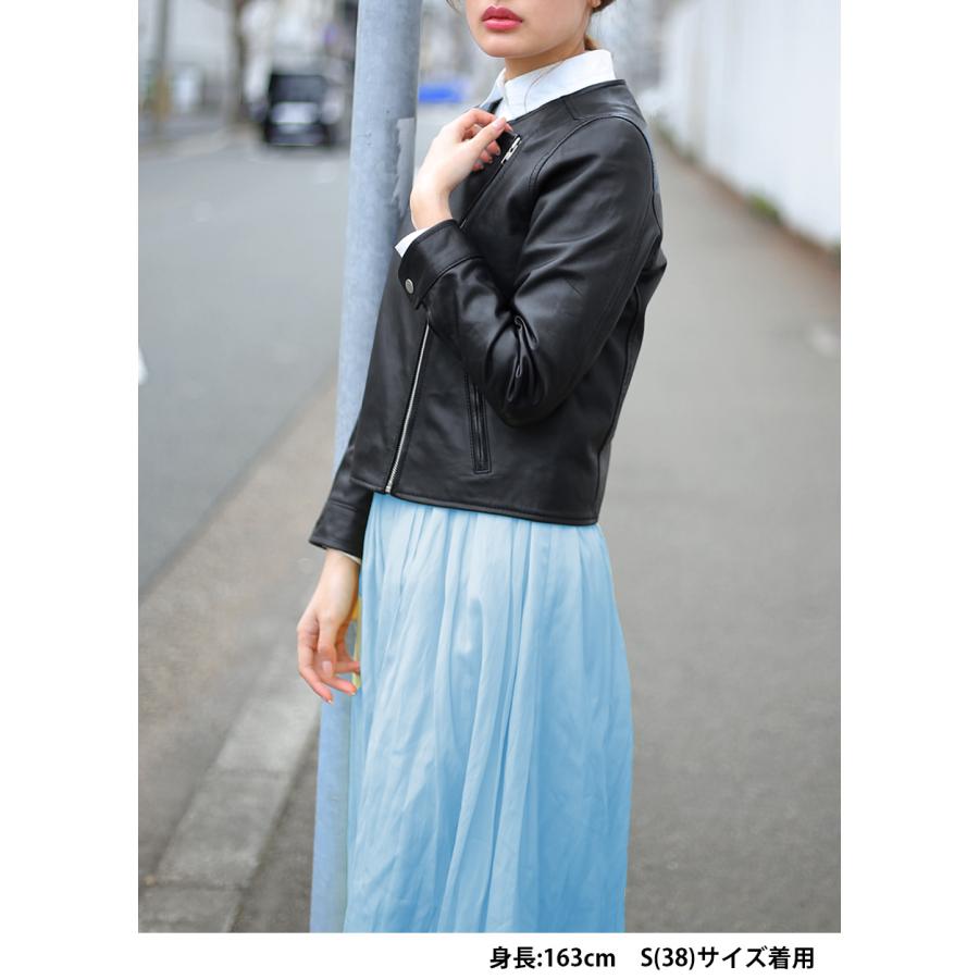 美品 デプレ ラムレザー ノーカラージャケット ライダース ブラック 本革 M DES PRES（デプレ） レザージャケット ライダース ラムレザー ノー