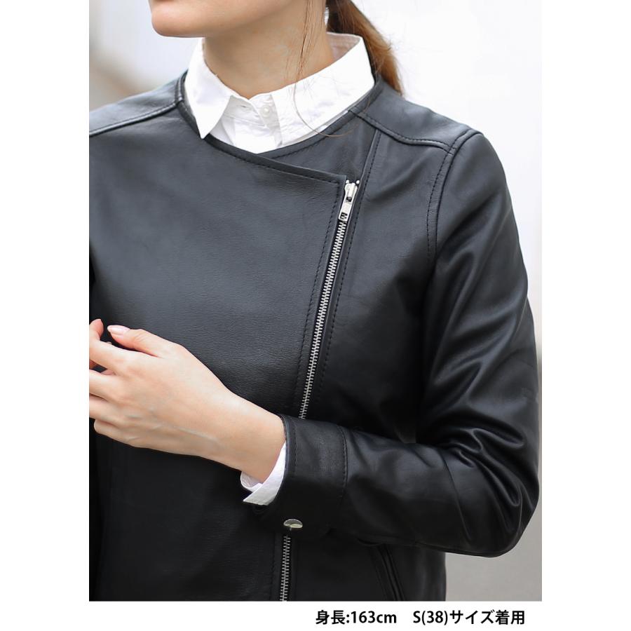 美品 デプレ ラムレザー ノーカラージャケット ライダース ブラック 本革 M DES PRES（デプレ） レザージャケット ライダース ラムレザー ノー