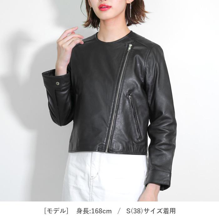 レザージャケット ライダース ノーカラー ジャケット 革ジャン