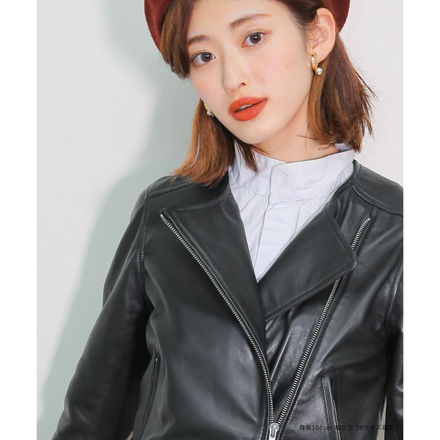 ノーカラー ライダース レザージャケット レディース ブラック 本革 ラムレザー 襟なし 革ジャン ふだん着レザーシリーズ L881 :n881:神戸パティーナ - 通販 - Yahoo!ショッピング ノーカラー ライダース レザージャケット レディース ブラック 本革 ラムレザー 襟なし 革ジャン ふだん着レザーシリーズ L881 :n881:神戸パティーナ - 通販 - Yahoo!ショッピング