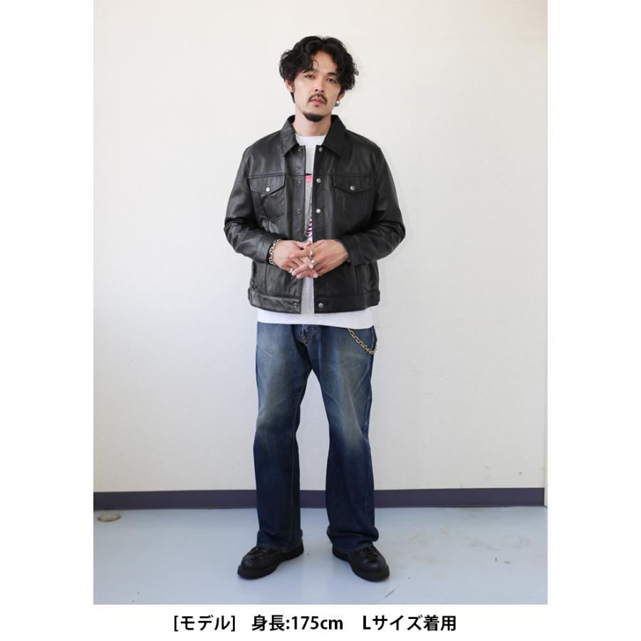 レザージャケット トラッカージャケット Gジャン風 革ジャン レザージャケット トラッカージャケット Gジャン風 革ジャン