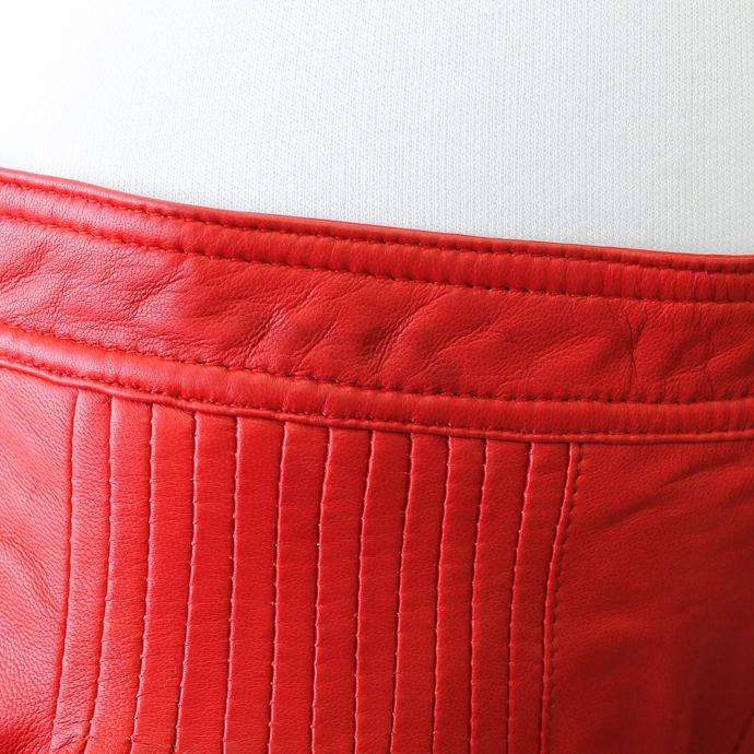 レザーパンツ キュロット レディース レッド バーガンディ 革パンツ 皮パンツ 本革 革 皮  交換・返品不可 ol10 |  | 04