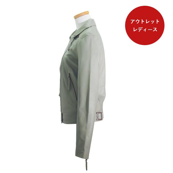 アウトレット 訳あり レザージャケット ダブルライダース レディース 本革 Sサイズ ライトグレー 交換返品不可 OL14 |  | 02