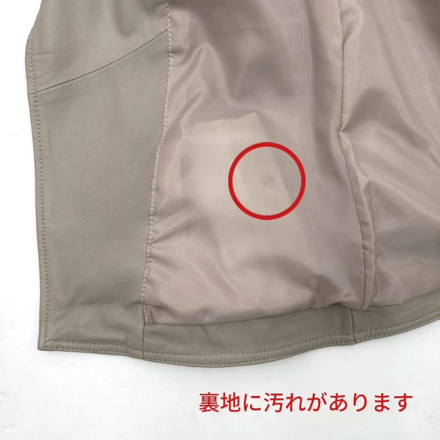 アウトレット 訳ありレザージャケット ダブルライダース アウター 本革 革ジャン ラムレザー グレージュ レディース 訳あり 交換・返品不可 ot-111 |  | 02