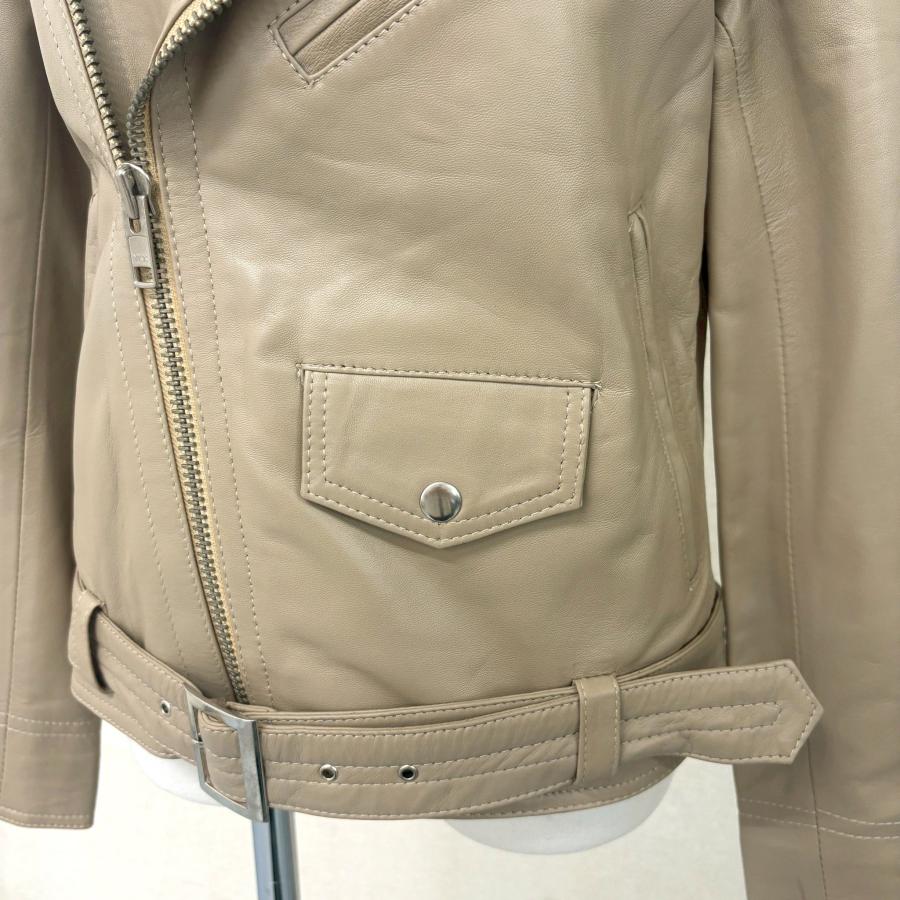 アウトレット 訳あり レザージャケット ライダースパーカー ダブルライダース アウター 本革 革ジャン 羊革 グレージュ レディース 交換・返品不可 ot-117 |  | 10