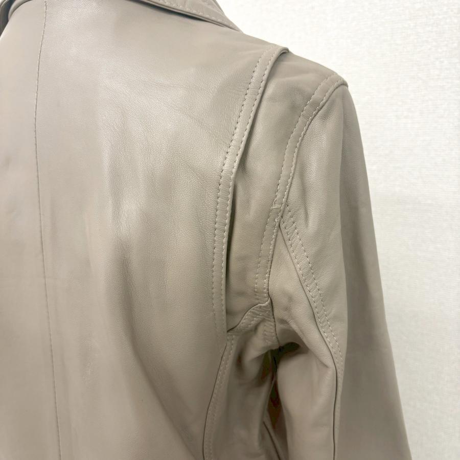 アウトレット 訳あり レザージャケット ライダースパーカー ダブルライダース アウター 本革 革ジャン 羊革 グレージュ レディース 交換・返品不可 ot-117 |  | 13