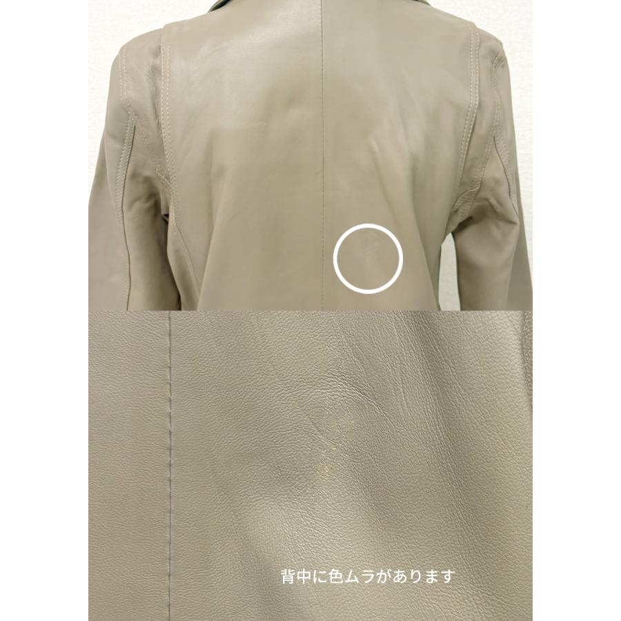アウトレット 訳あり レザージャケット ライダースパーカー ダブルライダース アウター 本革 革ジャン 羊革 グレージュ レディース 交換・返品不可 ot-117 |  | 06