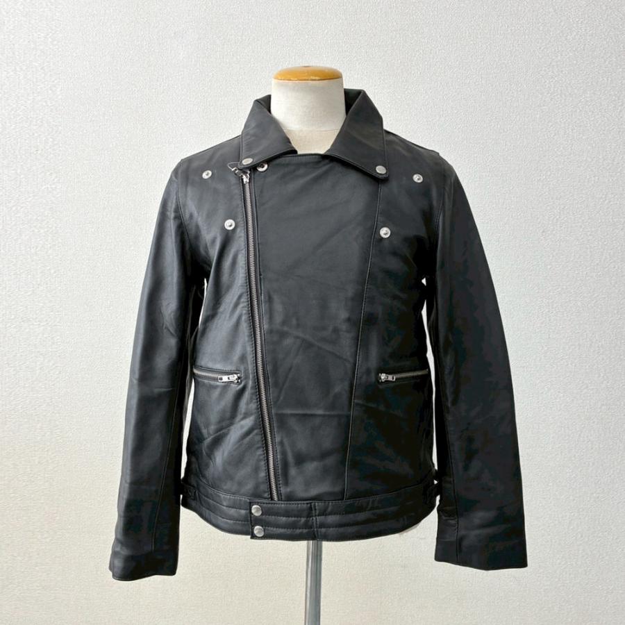 アウトレット 訳あり レザージャケット ライダース ダブル バイカー バイク 革ジャン メンズ 本革 本皮 ラムレザー 羊 黒 交換・返品不可 ot-131 |  | 01