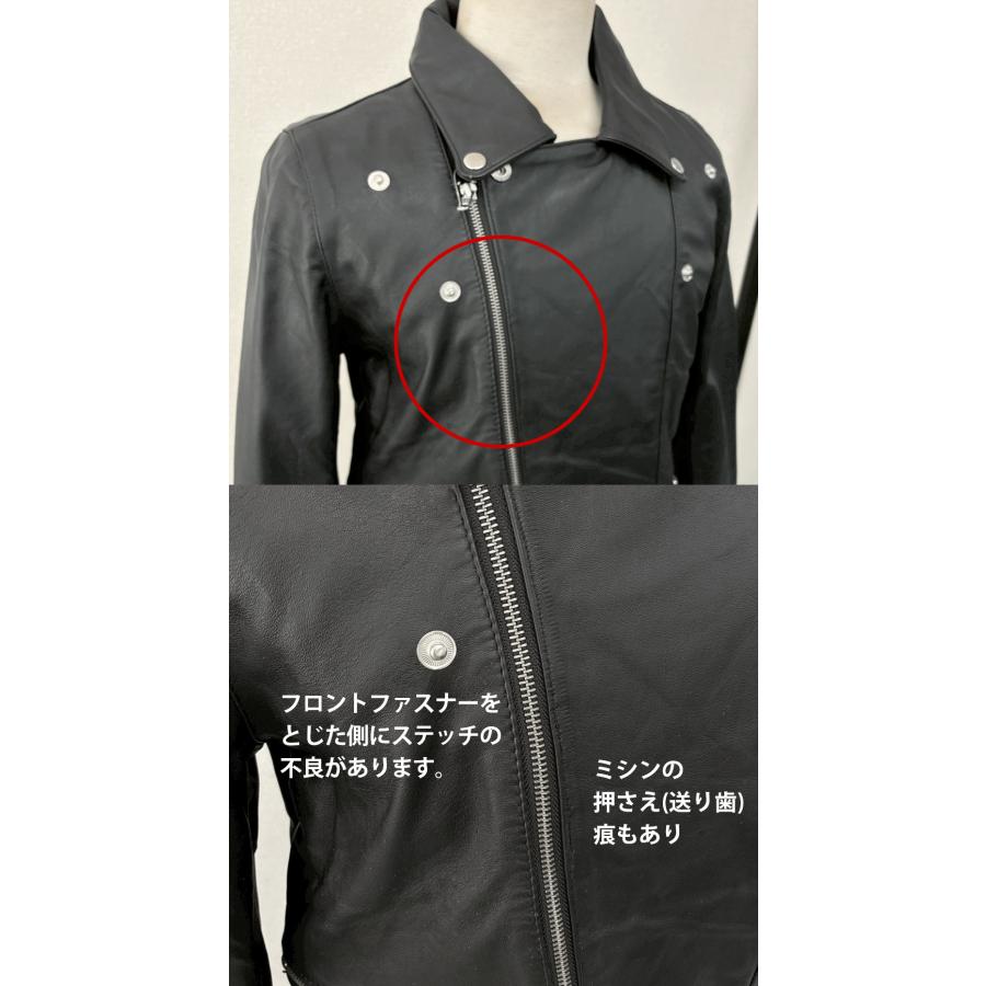 アウトレット 訳あり レザージャケット ライダース ダブル バイカー バイク 革ジャン メンズ 本革 本皮 ラムレザー 羊 黒 交換・返品不可 ot-131 |  | 04