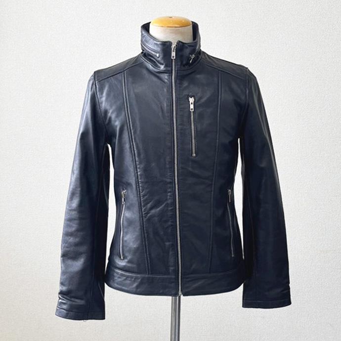 アウトレット 訳あり レザージャケット スタンドカラー 革ジャン