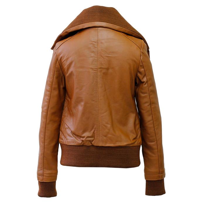 アウトレット 訳あり レザージャケット ブルゾン ブラウン 茶 XS