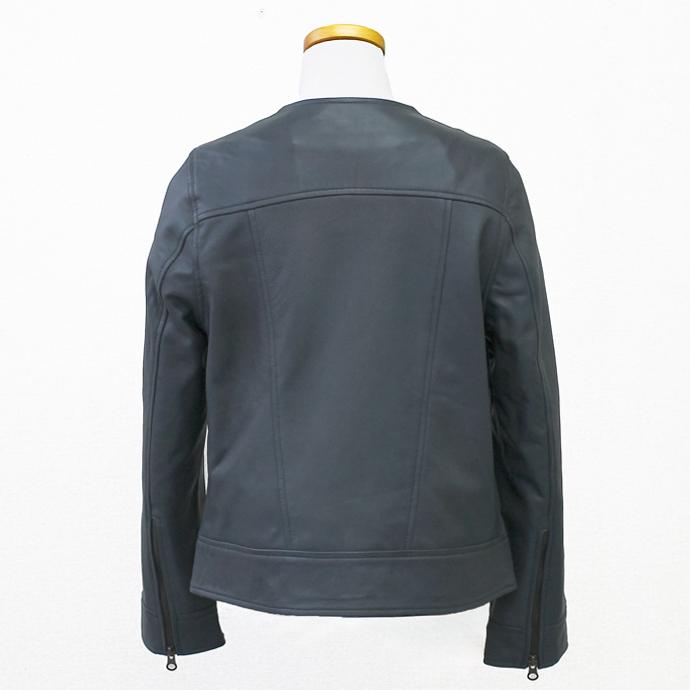 アウトレット 訳ありノーカラー ノーカラージャケット レザージャケット レザー ジャケット アウター 本革 チャコールグレー レディース 交換・返品不可 ot-35 |  | 03