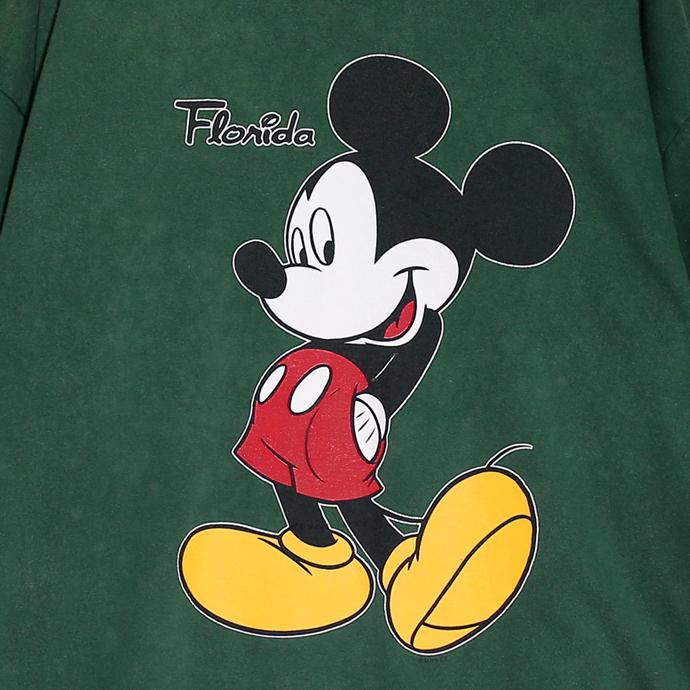 ウォルト・ディズニー・ワールド Disney ミッキーマウス フロリダ プリント 半袖Tシャツ メンズXLサイズ グリーン ユーズド 古着  t200518-130