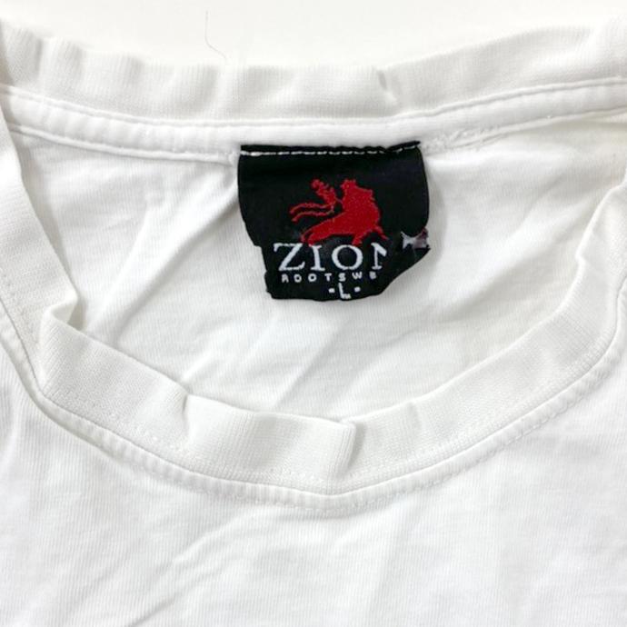 ZION　ボブマーリー　Tシャツ　フォトプリント　メンズL　白 L Bob Marley ボブマーリー Tシャツ 白 ZION オフィシャル