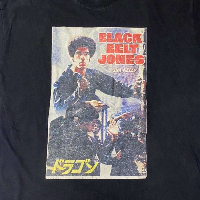 74年のブラックスプロイテーション映画 ブラック・ベルト・ジョーンズ ジム・ケリー プリントTシャツ 2XL ブラック 古着 ユーズド t220609-7｜jtptrading｜03