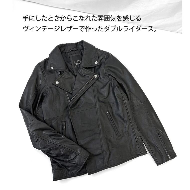 レザージャケット ダブルライダース ライダース メンズ ブラック 革