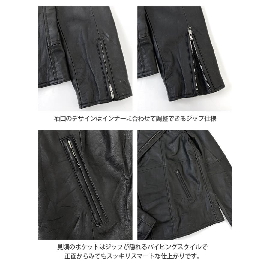 レザージャケット ダブルライダース ライダース メンズ ブラック 革ジャン 本革 ヴィンテージレザー U001M |  | 06