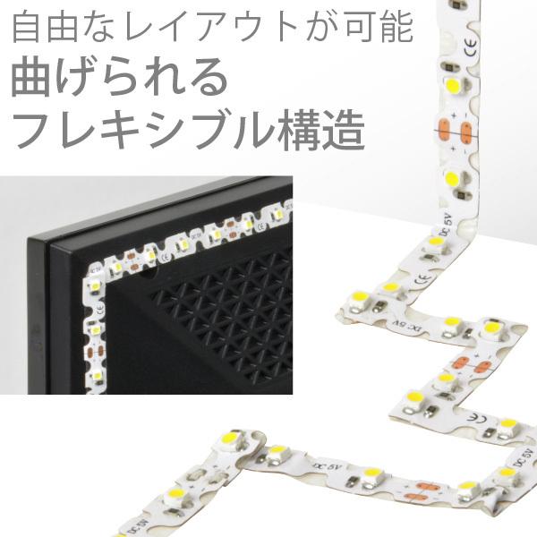 LED テープ ライト (送料無料)LEDテープライト（90度 曲がる）貼レルヤ USB（昼光色 6000K/電球色 3000K）1m 60灯 USB電源 シール式カット 長さ 調節 店舗用照明｜jttonline｜06