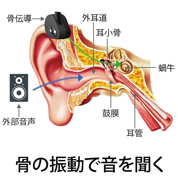 （送料無料）ワイヤレス イヤホン 集音器 骨伝導 福耳ボーンヘッドフォン（ブラック/ホワイト）ふくみみ ボーン ヘッドホン Bluetooth |  | 06