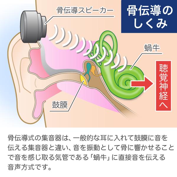 福耳 骨伝導 集音器 (マイク延長ケーブル付) 福耳骨伝 響 PREMIUM Type 
