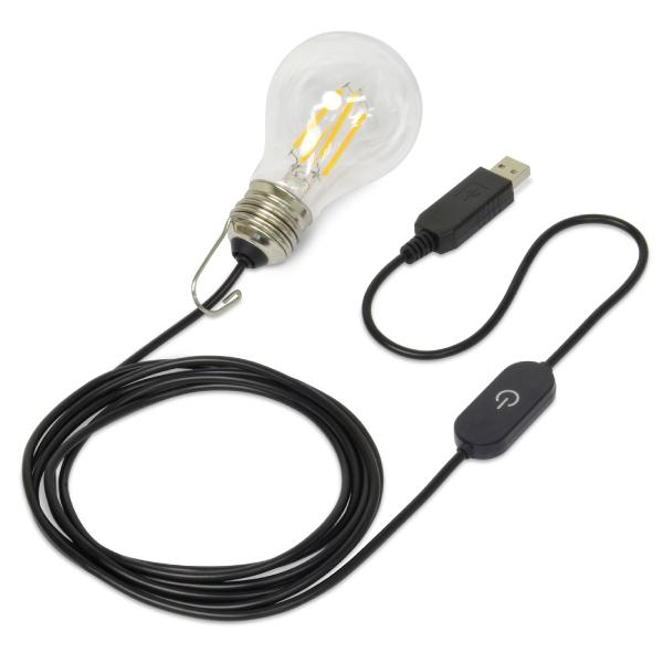 USB電源アダプタ 付)) USB 電球 LED ライト レトロ フィラメント