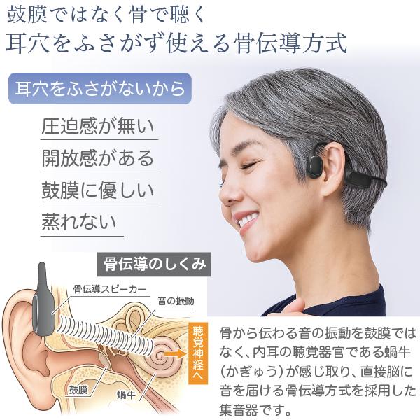 福耳 （USB充電アダプタ付）骨伝導 ステレオ 集音器 Airy Pro 極