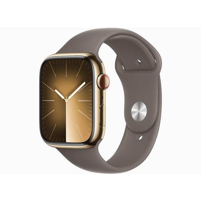 [中古(未使用買取品)] Apple Watch Series 9 GPS+Cellularモデル 45mm MRMR3J/A (ゴールドステンレススチールケース/クレイスポーツバンド S/M)